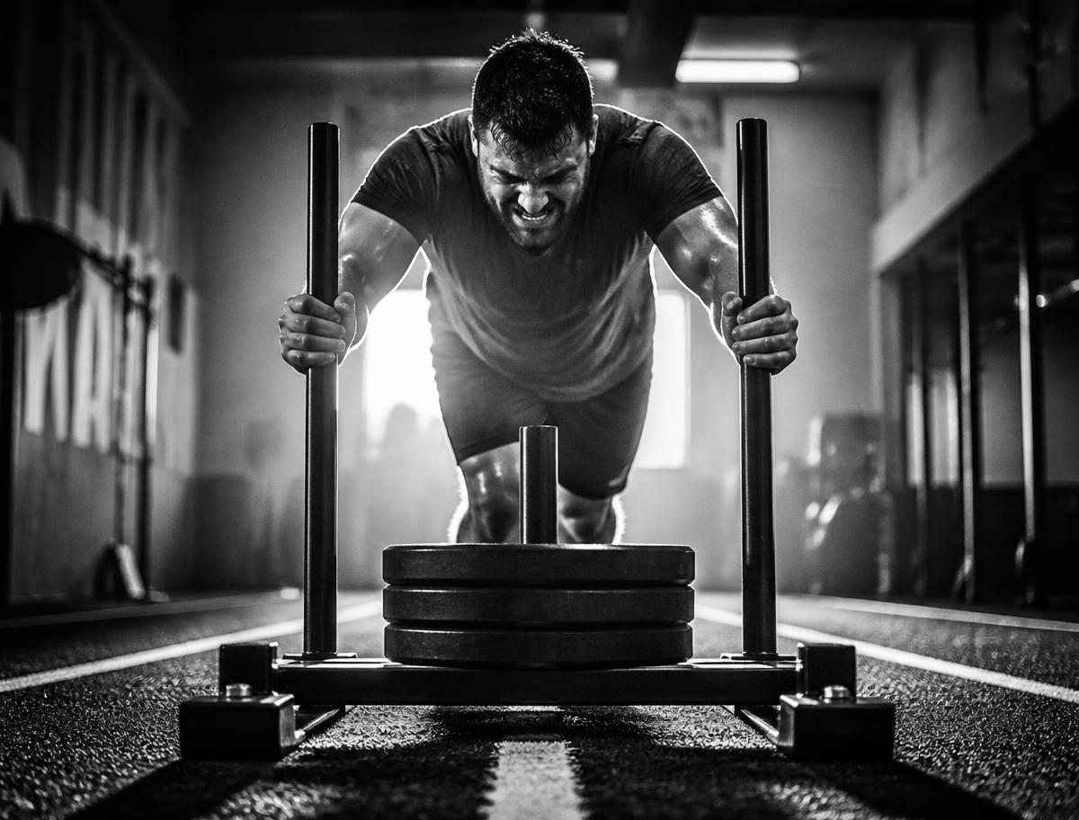 Lifter training alone late at night at 6IX Center in Columbus, Ohio